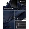 image33000ft Womens Waterproof Softshell Long Rain Jacket with Hood Fleece Lined Windproof WindbreakerDark Blue