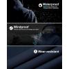 image33000ft Womens Waterproof Softshell Long Rain Jacket with Hood Fleece Lined Windproof WindbreakerDark Blue