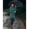 image33000ft Womens Waterproof Softshell Long Rain Jacket with Hood Fleece Lined Windproof WindbreakerDark Green