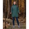 image33000ft Womens Waterproof Softshell Long Rain Jacket with Hood Fleece Lined Windproof WindbreakerDark Green