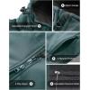 image33000ft Womens Waterproof Softshell Long Rain Jacket with Hood Fleece Lined Windproof WindbreakerDark Green
