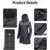 image33000ft Womens Waterproof Softshell Long Rain Jacket with Hood Fleece Lined Windproof WindbreakerDark Grey Heather