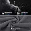 image33000ft Womens Waterproof Softshell Long Rain Jacket with Hood Fleece Lined Windproof WindbreakerDark Grey Heather