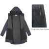 image33000ft Womens Waterproof Softshell Long Rain Jacket with Hood Fleece Lined Windproof WindbreakerDark Grey Heather