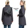 image33000ft Womens Waterproof Softshell Long Rain Jacket with Hood Fleece Lined Windproof WindbreakerDark Grey Heather
