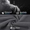image33000ft Womens Waterproof Softshell Long Rain Jacket with Hood Fleece Lined Windproof WindbreakerMidgrey Melange