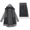 image33000ft Womens Waterproof Softshell Long Rain Jacket with Hood Fleece Lined Windproof WindbreakerMidgrey Melange
