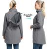 image33000ft Womens Waterproof Softshell Long Rain Jacket with Hood Fleece Lined Windproof WindbreakerMidgrey Melange