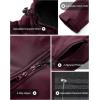image33000ft Womens Waterproof Softshell Long Rain Jacket with Hood Fleece Lined Windproof WindbreakerPlum