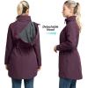 image33000ft Womens Waterproof Softshell Long Rain Jacket with Hood Fleece Lined Windproof WindbreakerPurple Melange