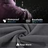 image33000ft Womens Waterproof Softshell Long Rain Jacket with Hood Fleece Lined Windproof WindbreakerPurple Melange