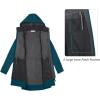 image33000ft Womens Waterproof Softshell Long Rain Jacket with Hood Fleece Lined Windproof WindbreakerTeal