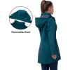 image33000ft Womens Waterproof Softshell Long Rain Jacket with Hood Fleece Lined Windproof WindbreakerTeal