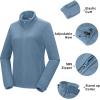 image33000ft Womens Zip Up Fleece Jacket Long Sleeve Warm Soft Polar Lightweight Coat with Pockets for WinterBlue Grey