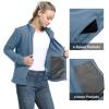 image33000ft Womens Zip Up Fleece Jacket Long Sleeve Warm Soft Polar Lightweight Coat with Pockets for WinterBlue Grey