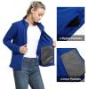 image33000ft Womens Zip Up Fleece Jacket Long Sleeve Warm Soft Polar Lightweight Coat with Pockets for WinterBright Blue