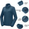image33000ft Womens Zip Up Fleece Jacket Long Sleeve Warm Soft Polar Lightweight Coat with Pockets for WinterDark Blue