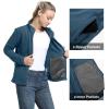 image33000ft Womens Zip Up Fleece Jacket Long Sleeve Warm Soft Polar Lightweight Coat with Pockets for WinterDark Blue