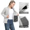 image33000ft Womens Zip Up Fleece Jacket Long Sleeve Warm Soft Polar Lightweight Coat with Pockets for WinterLight Grey