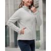 image33000ft Womens Zip Up Fleece Jacket Long Sleeve Warm Soft Polar Lightweight Coat with Pockets for WinterLight Grey