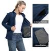 image33000ft Womens Zip Up Fleece Jacket Long Sleeve Warm Soft Polar Lightweight Coat with Pockets for WinterMidnight Blue