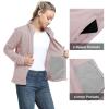 image33000ft Womens Zip Up Fleece Jacket Long Sleeve Warm Soft Polar Lightweight Coat with Pockets for WinterPink