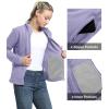 image33000ft Womens Zip Up Fleece Jacket Long Sleeve Warm Soft Polar Lightweight Coat with Pockets for WinterPurple