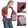 image33000ft Womens Zip Up Fleece Jacket Long Sleeve Warm Soft Polar Lightweight Coat with Pockets for WinterRed Berry