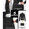 image33000ft Womens Zip Up Lightweight Athletic Workout Yoga Cycling Track Running Jacket Waterproof Windproof ReflectiveBlack