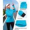image33000ft Womens Zip Up Lightweight Athletic Workout Yoga Cycling Track Running Jacket Waterproof Windproof ReflectiveBlue