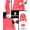 image33000ft Womens Zip Up Lightweight Athletic Workout Yoga Cycling Track Running Jacket Waterproof Windproof ReflectiveBright Rose