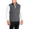 image33000ft Mens Fleece Vest Lightweight Warm Zip Up Polar Vests Outerwear with Zipper Pockets Sleeveless Jacket for WinterGrey Heather