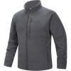 image33000ft Mens Full Zip Fleece Jacket Lightweight Warm Soft Polar Long Sleeve Jackets with Pockets for Winter Hiking CasualGrey Heather
