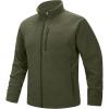 image33000ft Mens Full Zip Fleece Jacket Lightweight Warm Soft Polar Long Sleeve Jackets with Pockets for Winter Hiking CasualOlive Green
