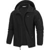 image33000ft Mens Hooded Softshell Jacket Waterproof Lightweight Insulated Windbreaker Fleece Lined Rain Shell JacketBlack