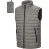 image33000ft Mens Lightweight Packable Insulated Puffer Vest Outerwear Warm Winter Sleeveless Jacket for Golf RunningBrown