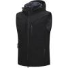 image33000ft Mens Lightweight Softshell Vest Hooded Outerwear Zip Up Fleece Lined Windproof Sleeveless Jacket for Golf RunningBlack