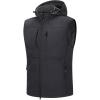 image33000ft Mens Lightweight Softshell Vest Hooded Outerwear Zip Up Fleece Lined Windproof Sleeveless Jacket for Golf RunningDarkgrey Melange