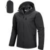 image33000ft Mens Packable Rain Jacket Lightweight Rain Shell Jacket with Hood Waterproof Raincoat for CyclingBlack
