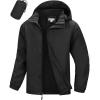 image33000ft Mens Packable Rain Jacket Waterproof Lightweight Raincoat Rain Shell with Hood for Outdoor Hiking Golf TravelBlack
