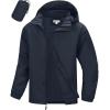 image33000ft Mens Packable Rain Jacket Waterproof Lightweight Raincoat Rain Shell with Hood for Outdoor Hiking Golf TravelBlue