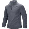 image33000ft Mens QuarterZip Polar Fleece Jacket Long Sleeve Half Zip Fleece Pullover Sweaters Thermal Golf SweatshirtGrey Heather