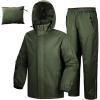 image33000ft Mens Rain Suit Packable Waterproof Lightweight Rain Gear for Golf Hiking Cycling 2 Pieces Jackets and PantsAmy Green