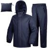 image33000ft Mens Rain Suit Packable Waterproof Lightweight Rain Gear for Golf Hiking Cycling 2 Pieces Jackets and PantsNavy