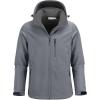 image33000ft Mens Softshell Jacket with Hood Fleece Lined Windbreaker Lightweight Waterproof Jackets for HikingLight Grey