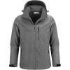 image33000ft Mens Softshell Jacket with Hood Fleece Lined Windbreaker Lightweight Waterproof Jackets for HikingMidgrey Melange