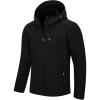image33000ft Mens Softshell Jacket with Hood Waterproof Windbreaker Lightweight Rain Shell Jacket for Outdoor Hiking TravelBlack