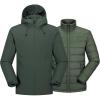 image33000ft Mens Waterproof 3in1 Ski Jacket Warm Mountain Windbreaker Snow Rain Jackets Winter Coat with Puffer JacketArmy Green