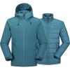 image33000ft Mens Waterproof 3in1 Ski Jacket Warm Mountain Windbreaker Snow Rain Jackets Winter Coat with Puffer JacketBlue