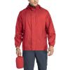 image33000ft Packable Rain Jacket Mens Lightweight Waterproof Rain Shell Jacket Raincoat with Hood for Golf Cycling WindbreakerChili Red